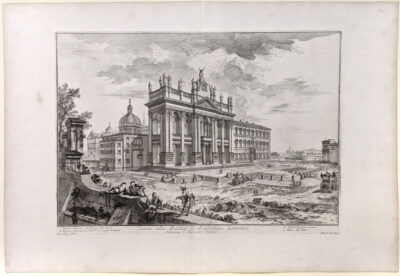 Veduta della Basilica di S. Giovanni in Laterano - S. Giovanni in Laterano, Main Façade, with Palace and Scala Santa