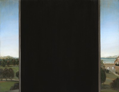 JEN MAZZA Landscape after Memling, 2010 oil on linen; 12 x 15 inches