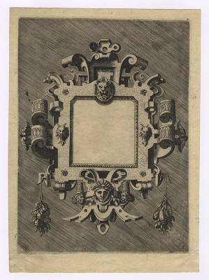 ITALIAN Plate no. 5 from a set of Thirteen Scrollwork and Strapwork Ornaments (after VREDEMAN DE VRIES) ca. 1573 engravings; each ca. 184 x 135 mm (7 1/4 x 5 3/8 inches) Hollstein (Vredeman de Vries) 14–26 copies I WATERMARK shield with star PROVENANCE Charles Naudet, Paris (Lugt 1937) Musée d’art et d’industrie, Lyon (cf. Lugt 1699) LITERATURE Elizabeth Miller, 16th-Century Italian Ornament Prints in the Victoria and Albert Museum, London 1999, cat. no. 5